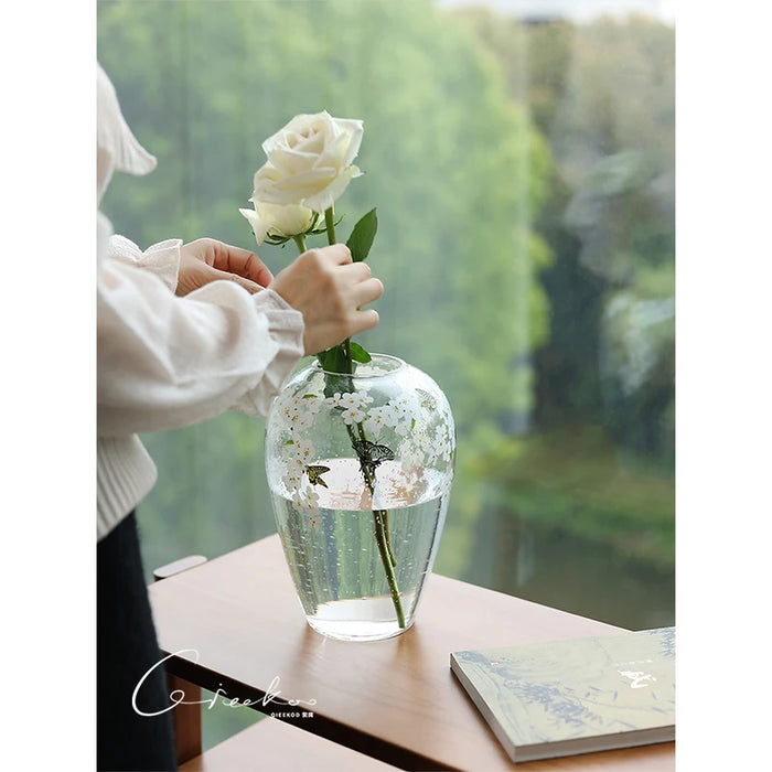 Luxury Glass Vase for Office or Living Room Decor 25x17x10cm