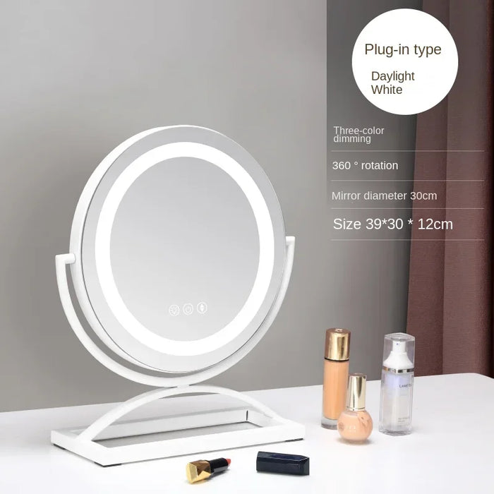 Portable HD Cosmetic Mirror with Desktop Stand and Bright LED Fill Light