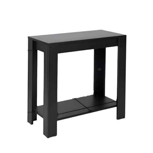 Non-Foldable Black Coffee Table with Spacious Storage Area