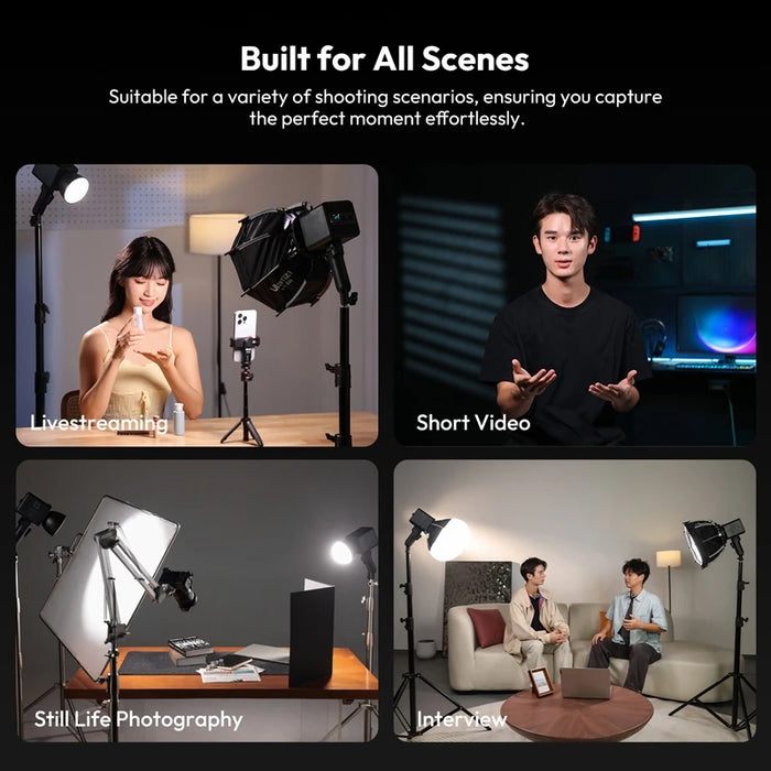 Studio LED Light 100W with 360° RGB and Soft Dome