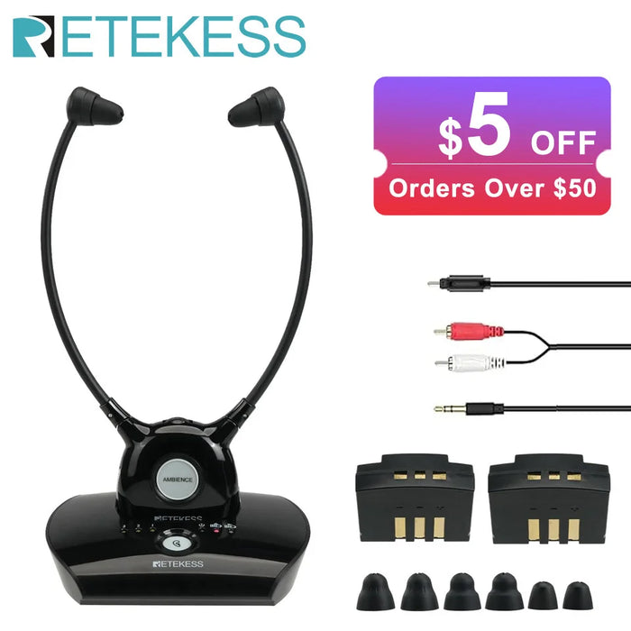 Wireless TV Headphones with Active Noise Cancellation