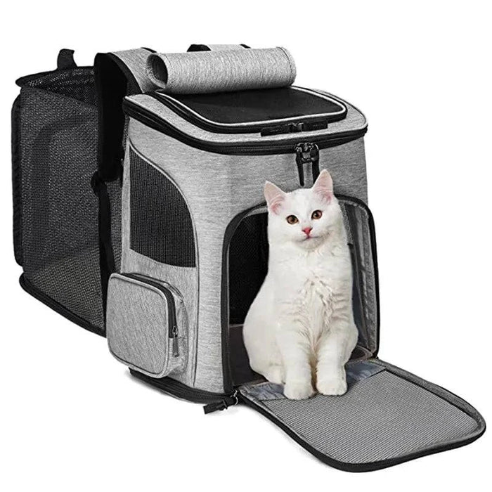 Large capacity pet carrier with adjustable shoulder straps for comfort