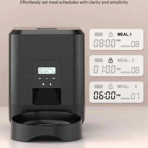 Black WIFI Feeder with Timed Feeding and Portion Control