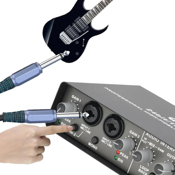 24Bit 192KHz USB Audio Interface 2 Input Sound Card - FLUXA