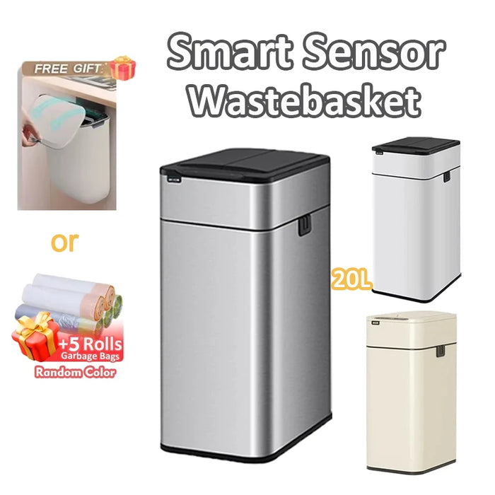 Stainless Steel Touchless Bin with Dual Sensors