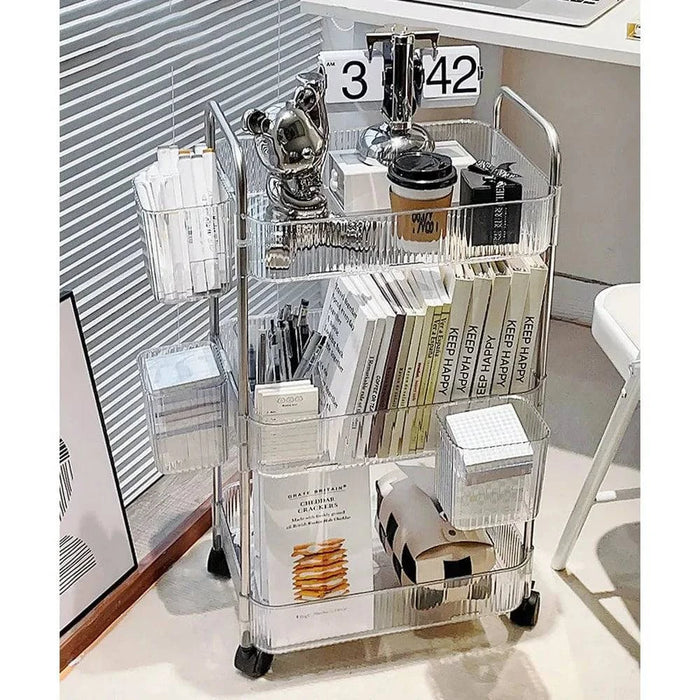 Modern Acrylic Mobile Storage Rack for Bathroom Essentials