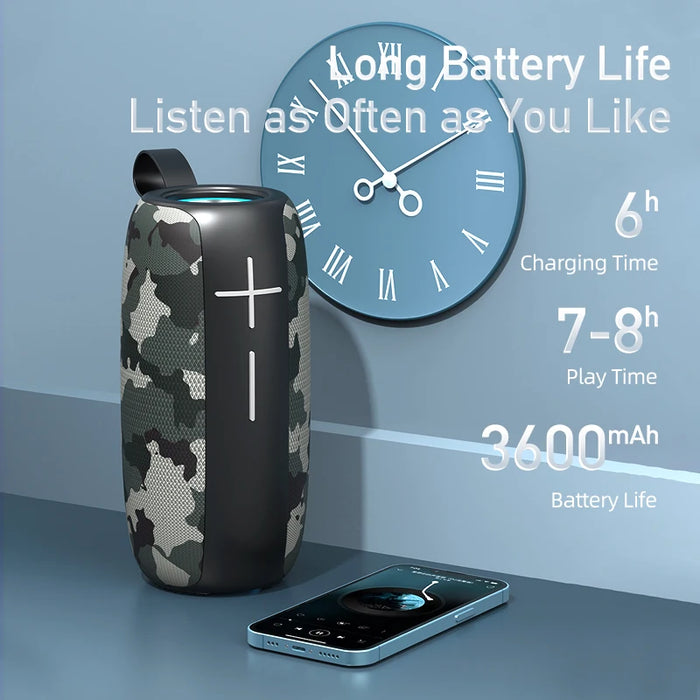 Rechargeable Outdoor Speaker with Bass Boost & Light Show
