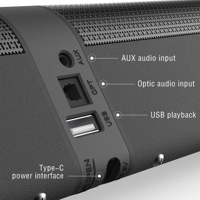120W Bluetooth Soundbar with Detachable Speakers & AUX