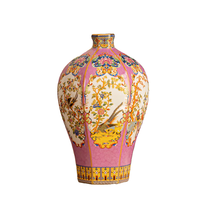 Enamel Porcelain Vase Court Style Home Decor Accent