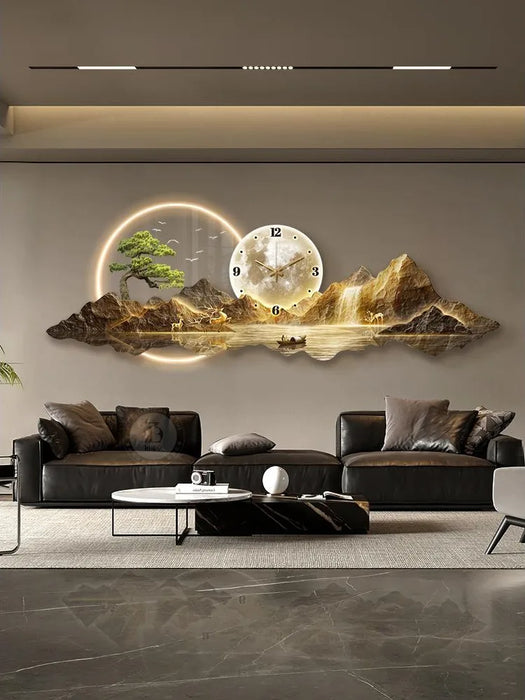 Modern LED Mural Clock for Living Room Decor