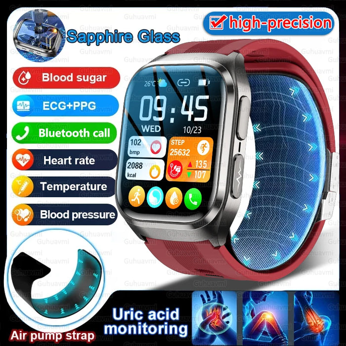 IP68 Waterproof Smartwatch with Blood Pressure & Sugar Monitor