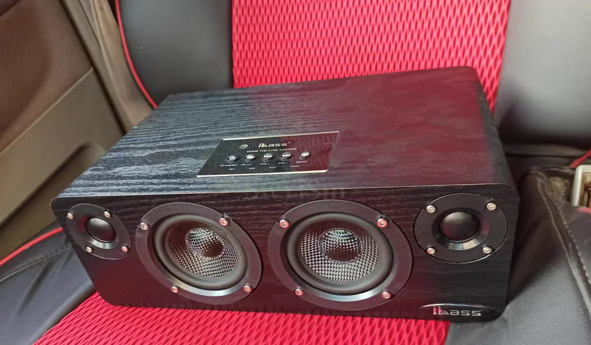 Bluetooth 5.0 Wooden Speaker System with AUX & USB Input