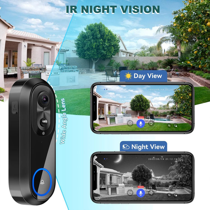 Wireless Camera 5G 24G WiFi Video Doorbell integrated with Tuya Smart or Smart Life app