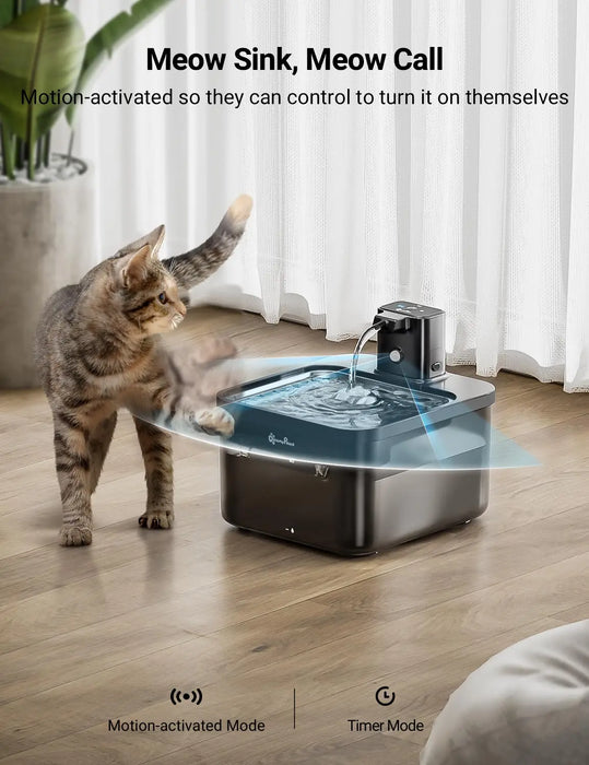 Hygienic and Quiet Stainless Steel Pet Drinker with Low Water Detection System