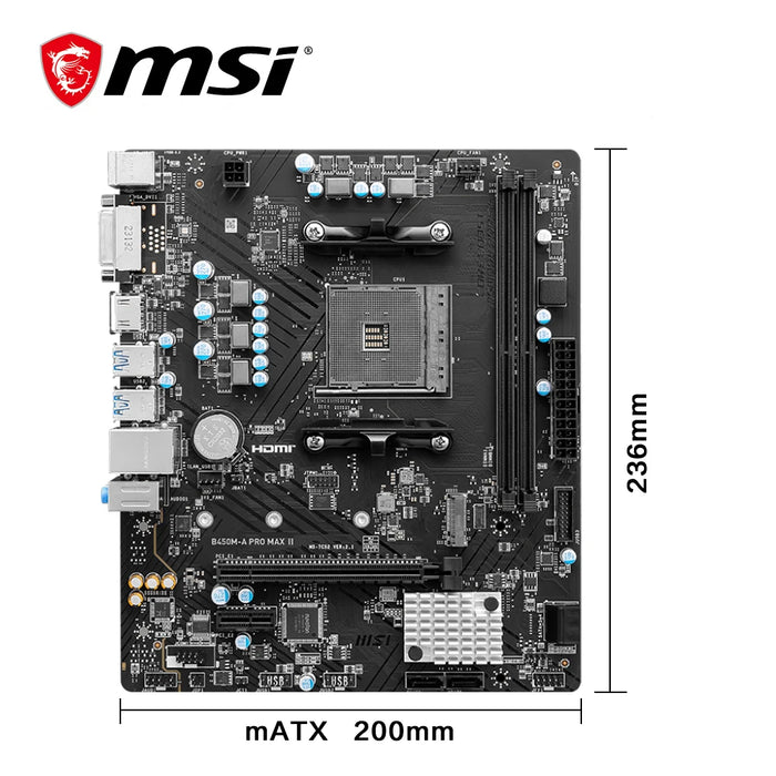 Micro-ATX motherboard with AM4 socket type for seamless compatibility with Ryzen processors