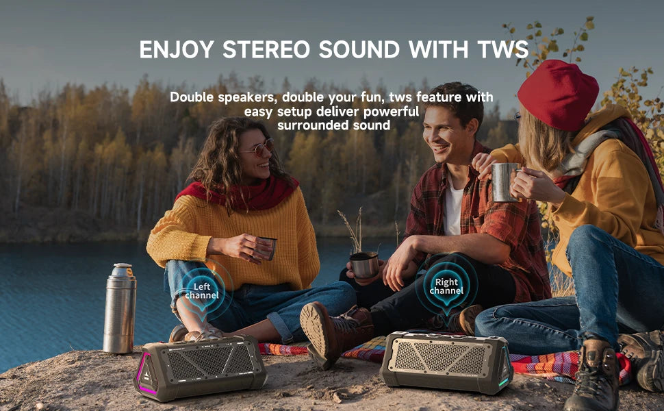 Bluetooth speaker with TWS connection for immersive sound experience