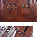 Brown PU leather waterproof barbershop apron with crossback design