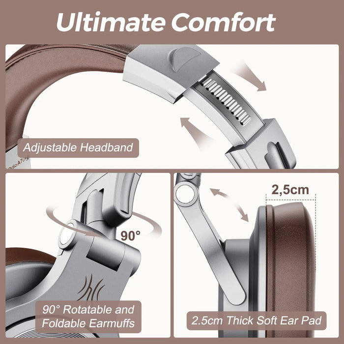 Studio Monitor Headphones Silver with Wireless Audio