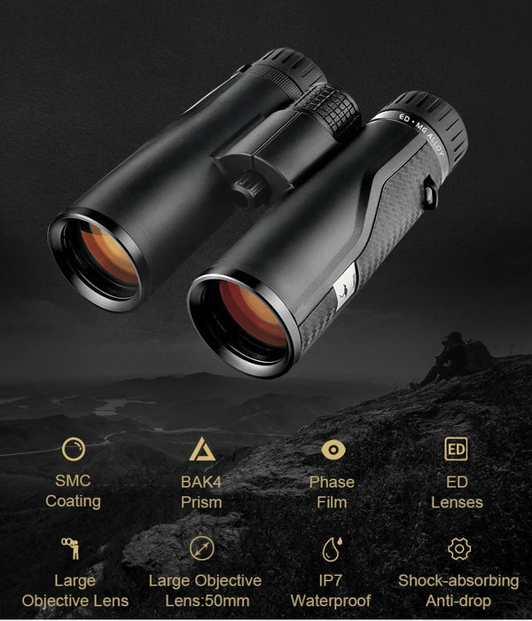 12x50 ED Binoculars for Long Range Outdoor Viewing