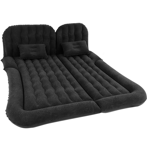 Inflatable travel mattress for car backseat with PVC flocking and black color