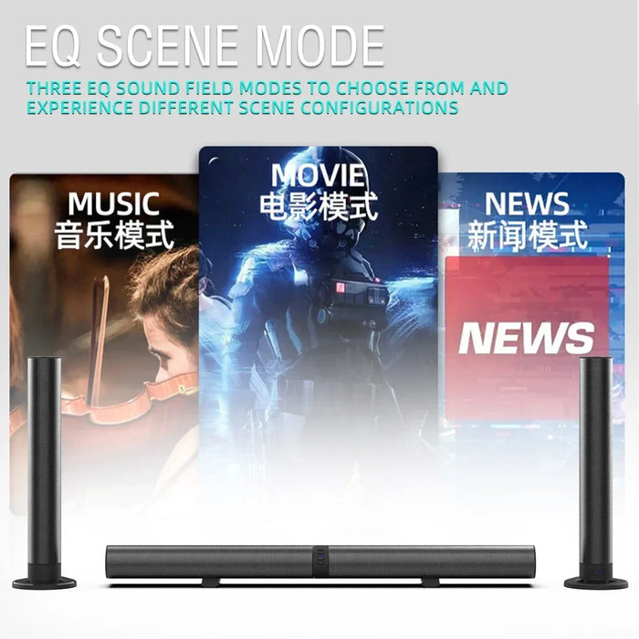 120W Bluetooth Soundbar with Detachable Speakers & AUX