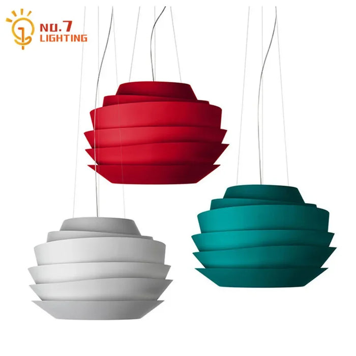 Hanging Metal Pendant Lamp for Kitchen or Studio Red Dia48cm