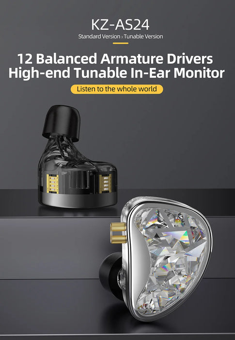 Tunable In-Ear Headphones with 12 Balanced Armature Drivers