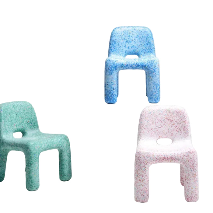 Modern Plastic Dining Chair Low 23cm Backrest, Compact 38x37x50cm, Nordic Minimalist Style