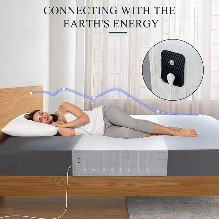 Beige Grounded Half Bed Sheet 90x260cm Earthing with Silver Antimicrobial Conductive Cord