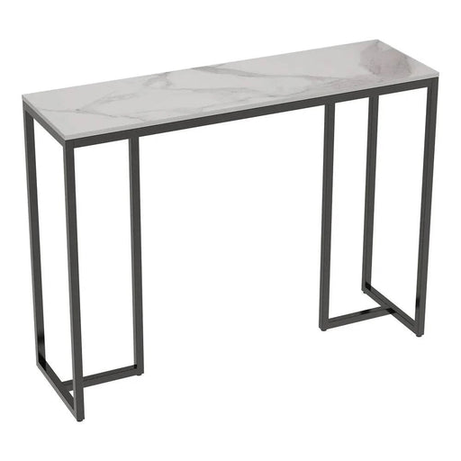 Modern Marble Console Table in White with Sleek Marble Top and Durable Metal Frame