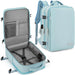 Expandable Sky Blue Travel Backpack with USB Port and Waterproof Oxford Material