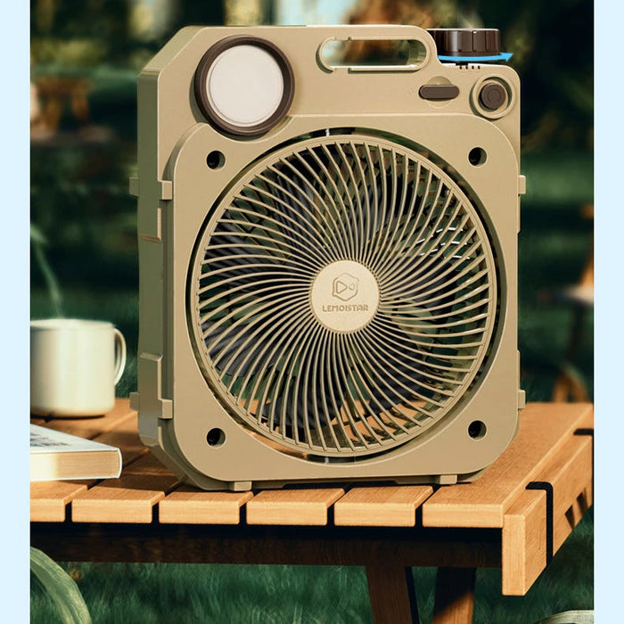 Outdoor USB Fan 10000mAh with Rotating Head and Light