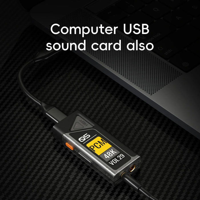 Portable USB DAC Headphone Amp with OLED Display Black
