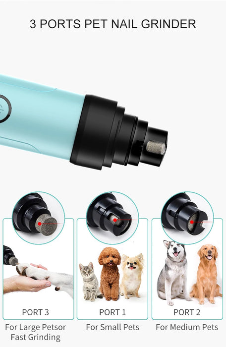 Cordless Pet Nail Grinder Gentle Paw Trimmer for Cats & Dogs, USB Rechargeable
