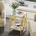  Square-shaped table providing functional storage and a stylish centerpiece 