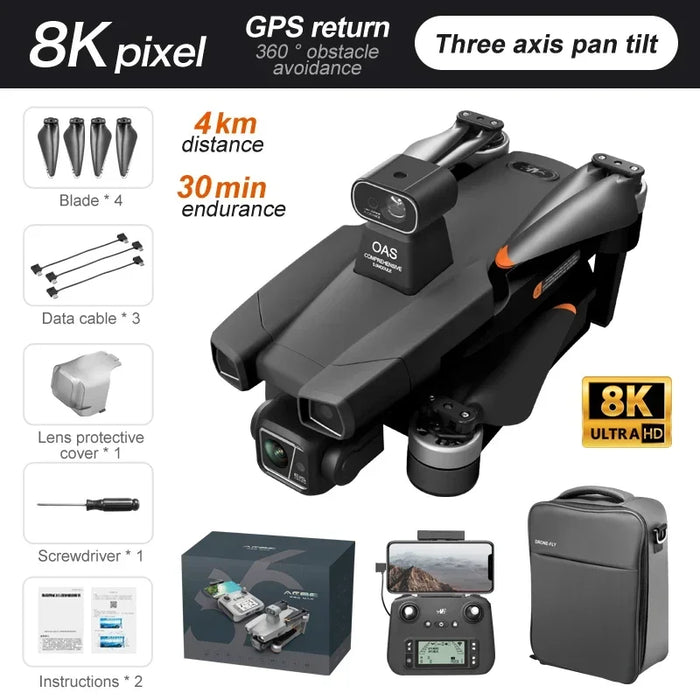 8K GPS Drone with 360° Obstacle Avoidance and Zoom