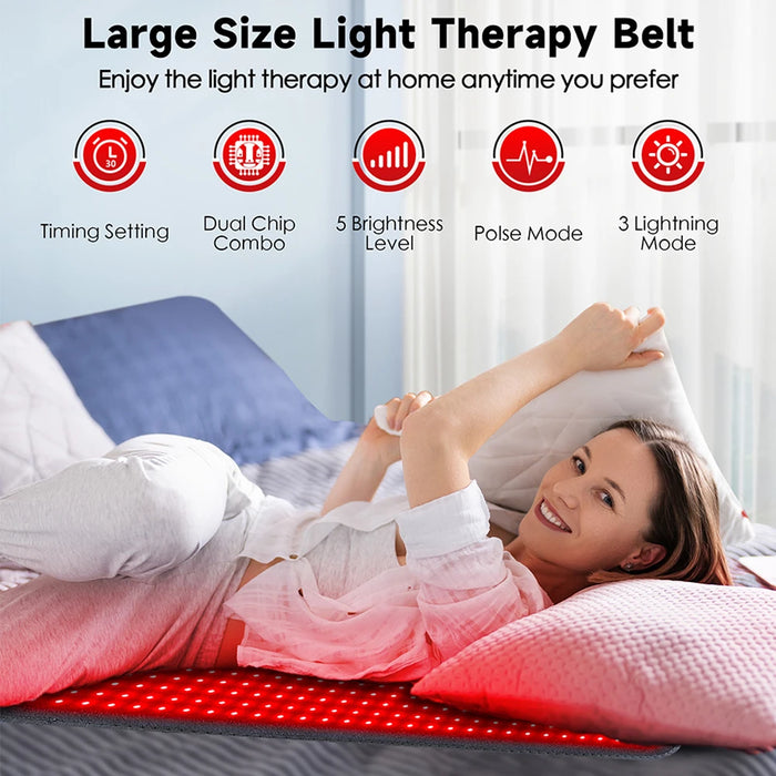 Red & Infrared Therapy Heating Pad with Light Cushion for Muscle Pain Relief