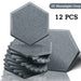 Set of 12 small hexagon moonlight grey soundproofing panels, 08cm thickness