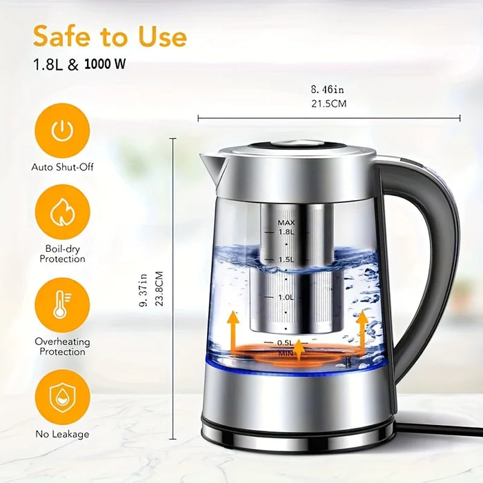1.8L Electric Kettle with 12 Temperature Settings