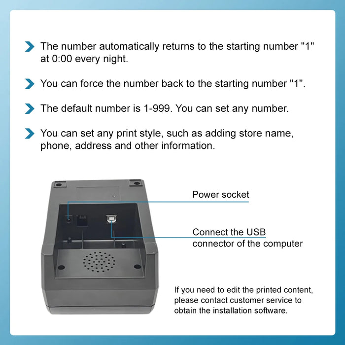 Queue Ticket Dispenser Thermal Printer for Take A Number System