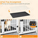 Ventilated and comfortable dog crate with three doors and strong latches