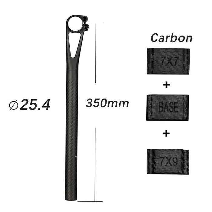 Carbon bike seat post 254x350 mm designed for both mountain and road bikes