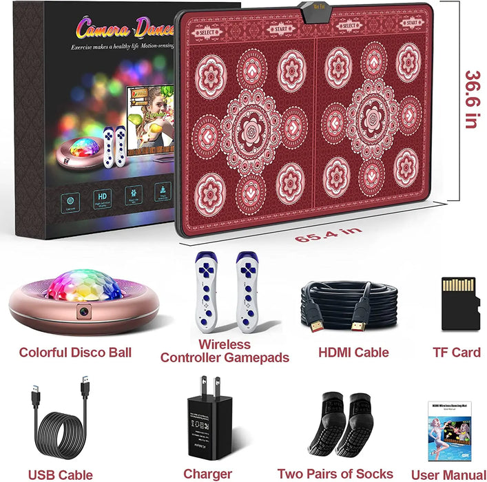 Portable Motion Sensor Dance Mat with Games, Yoga & HDMI for Kids & Adults