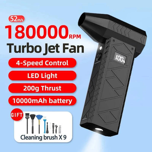 Handheld Mini Air Blower Brushless Motor 180000 RPM with 52 m/s Wind Speed: Powerful handheld air blower with high wind speed