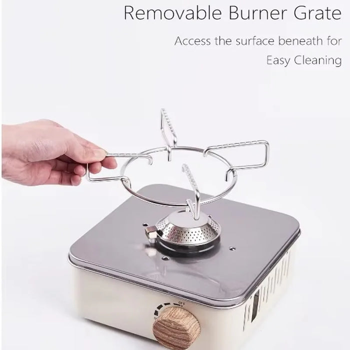 Portable camping mini gas stove with 2800W butane burner and carrying bag