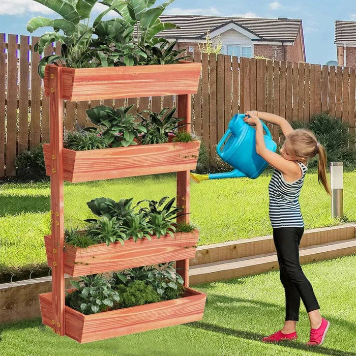 Spacious planter boxes for growing herbs, vegetables, and flowers