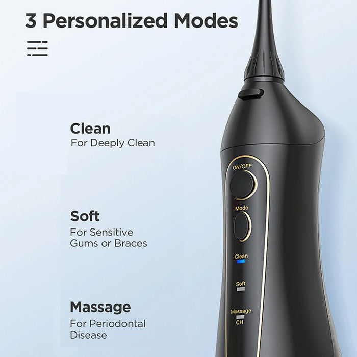 Cordless water dental flosser with portable oral irrigator in white