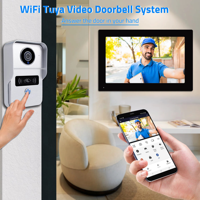 Wireless WiFi Video Doorbell 1080P Camera with 7 Inch Touch Screen