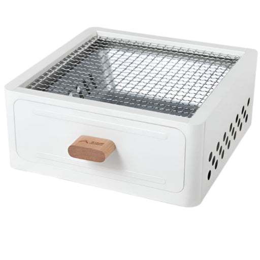 Camping Barbecue Stove Square Charcoal Heater white - Durable metal construction for efficient outdoor cooking and heating