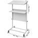 Height Adjustable Standing Lectern with Rolling Casters and Storage Shelf with 360° Swivel Casters